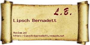 Lipsch Bernadett névjegykártya